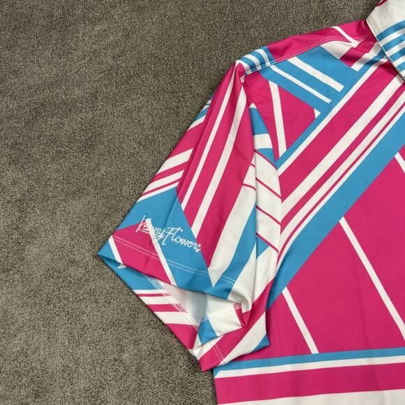 NEW Kenny Flowers Polo Shirt Mens Medium Ocean Drive Golf Performance Stretch - Picture 3 of 10